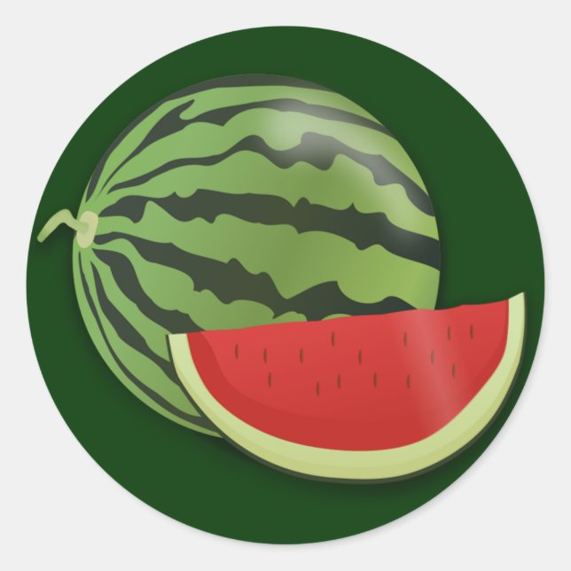 watermelon classic round sticker (Front)