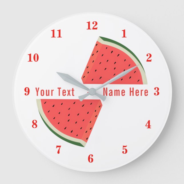 Watermelon Clock with Custom Text (Front)