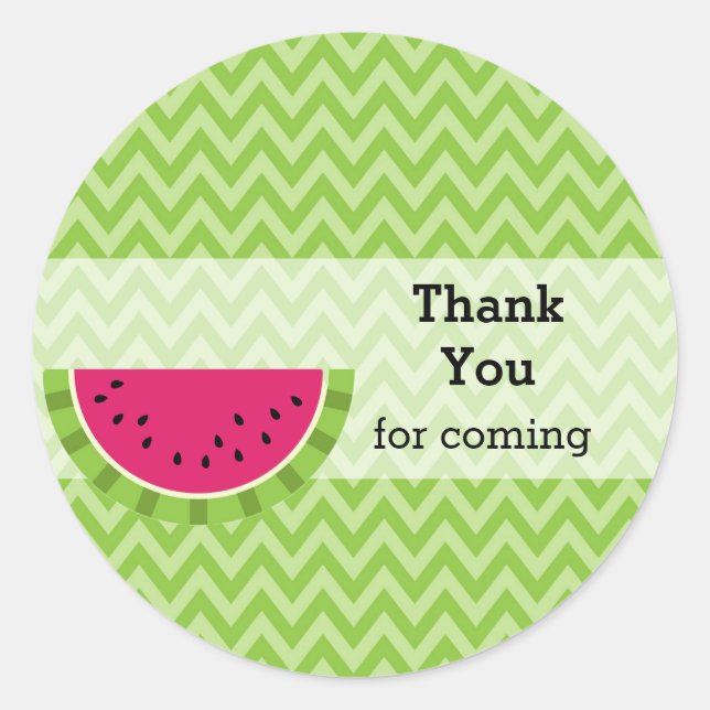 Watermelon colour classic round sticker (Front)