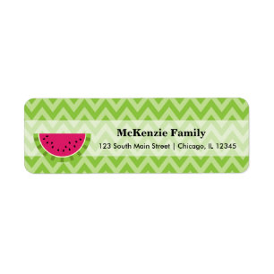 Watermelon colour return address label