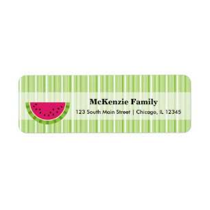 Watermelon colour return address label