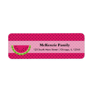 Watermelon colour return address label