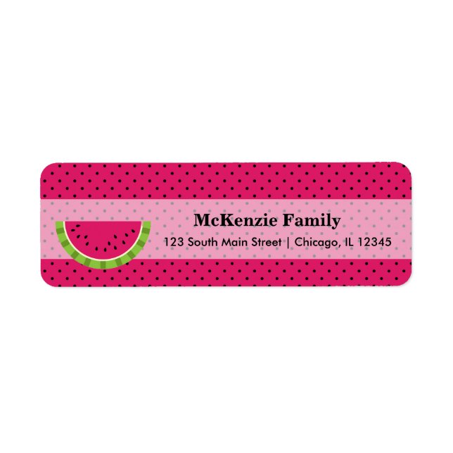 Watermelon colour return address label (Front)