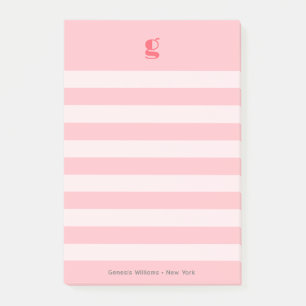 Watermelon Colourful Monogram Name Groovy Striped  Post-it Notes