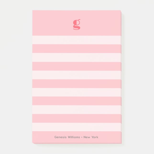Watermelon Colourful Monogram Name Groovy Striped  Post-it Notes (Front)
