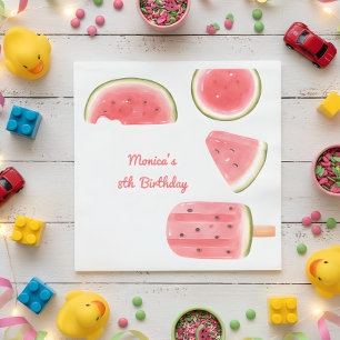 Watermelon cool kids birthday napkin