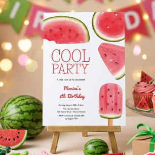 Watermelon cool party birthday invitation