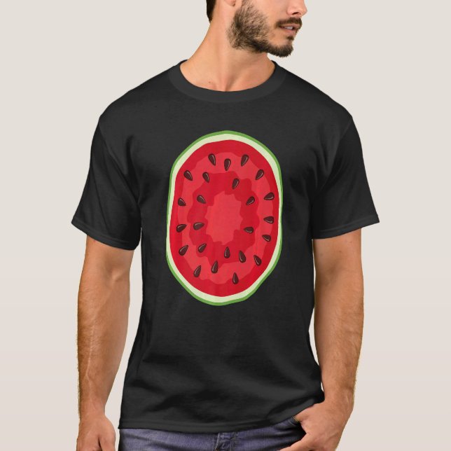 Watermelon Costume Crew   Halloween Costume Fruit T-Shirt (Front)