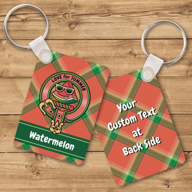 Watermelon Crest over Tartan Keychain (Creator Uploaded)