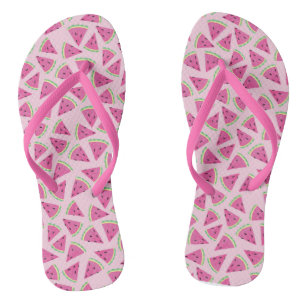 Watermelon Crush Flip Flops, Pink Thongs