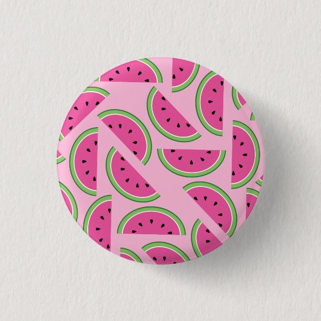 Watermelon Cute 1st Birthday Button Pin (Front)