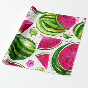 Watermelon Cute Colourful Pink Green Wrapping Paper