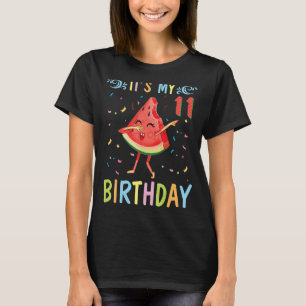 Watermelon Dabbing Happy To Me 11 Years Old It's M T-Shirt