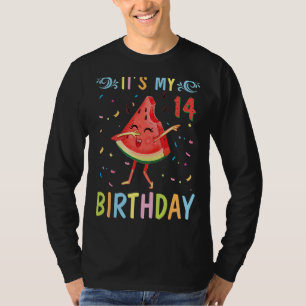 Watermelon Dabbing Happy To Me 14 Years Old It's M T-Shirt