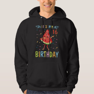 Watermelon Dabbing Happy To Me 16 Years Old It's M Hoodie