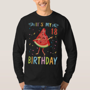 Watermelon Dabbing Happy To Me 18 Years Old It's M T-Shirt