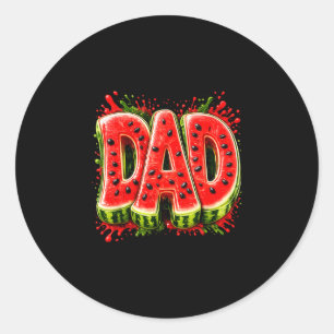 Watermelon dad funny summer family matching classic round sticker