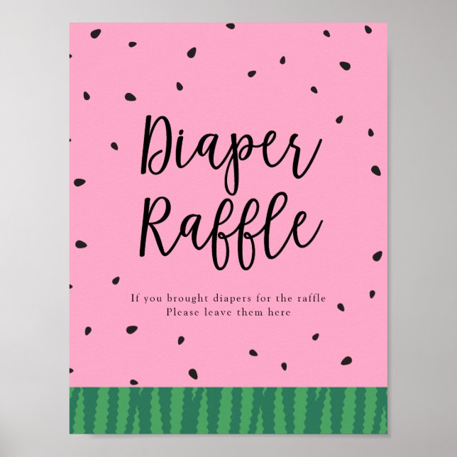 Watermelon Diaper Raffle Sign (Front)