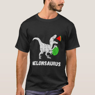 Watermelon Dinosaurs Funny Melon Dino Summer Fruit T-Shirt