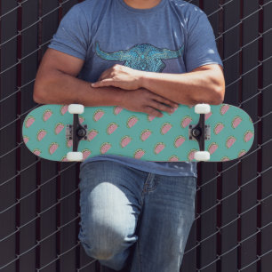 Watermelon Doodles Pattern Pastel Skateboard