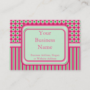 Watermelon Dots & Stripes Business Card