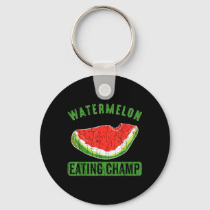 Watermelon Eating Champ Funny Summer Fruit Lover Key Ring