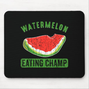 Watermelon Eating Champ Funny Summer Fruit Lover Mouse Pad