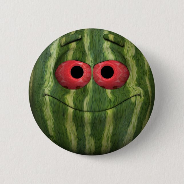 Watermelon Emoticon 6 Cm Round Badge (Front)