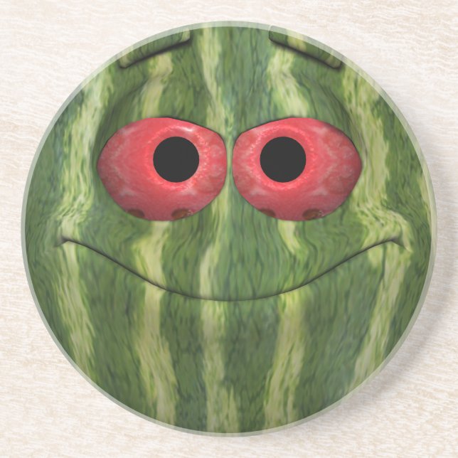 Watermelon Emoticon Coaster (Front)