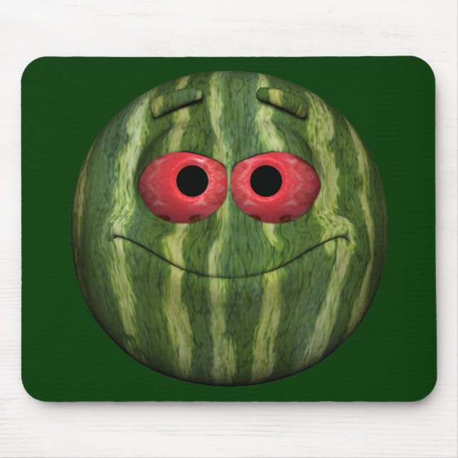 Watermelon Emoticon Mouse Pad (Front)