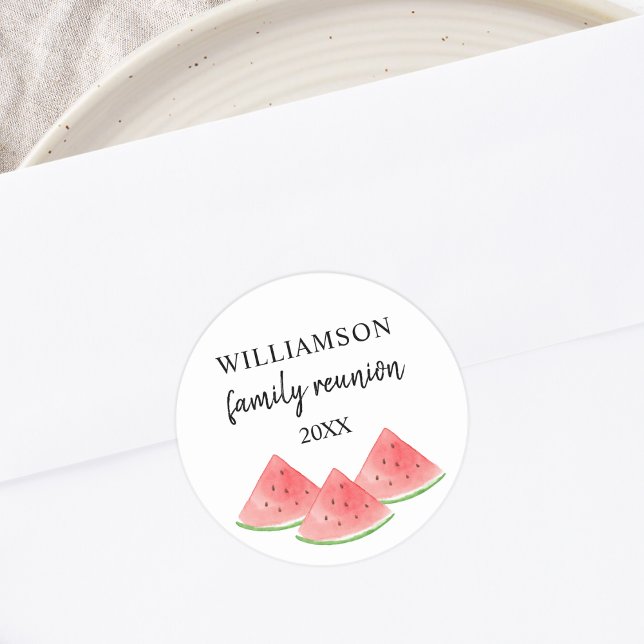 Watermelon Family Reunion Classic Round Sticker (Creator Uploaded)