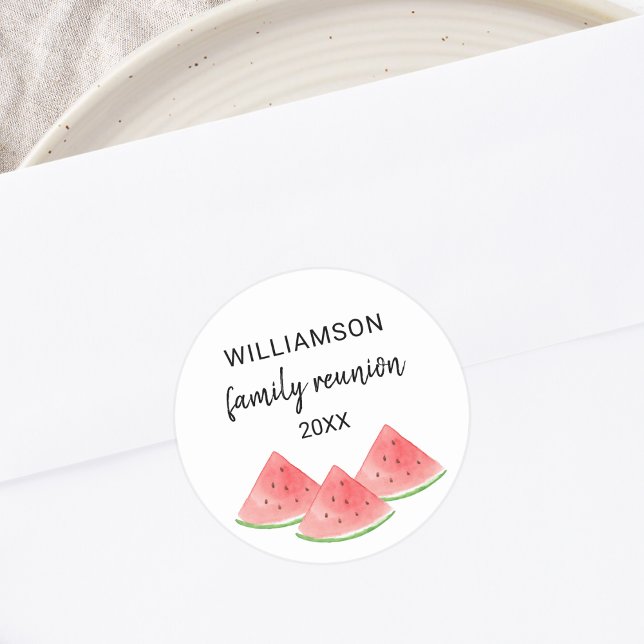 Watermelon Family Reunion Classic Round Sticker (Creator Uploaded)