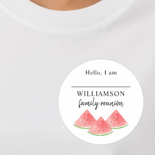 Watermelon Family Reunion Name  Classic Round Sticker