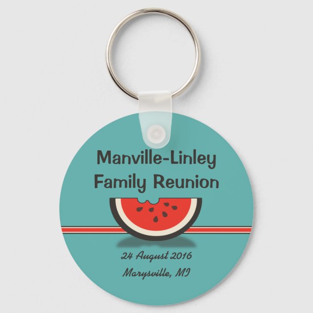 Watermelon Family Reunion Souvenir Keychain (Front)