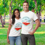 Watermelon Family Reunion T-Shirt<br><div class="desc">Are you planning a family reunion?
These cheerful T-shirts are decorated with watercolor watermelons and a blue sky.
Easily customisable for all your family members.
Original Watercolor © Michele Davies.</div>