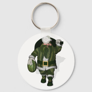 Watermelon Farmer Santa Claus Key Ring