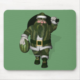Watermelon Farmer Santa Claus Mouse Pad