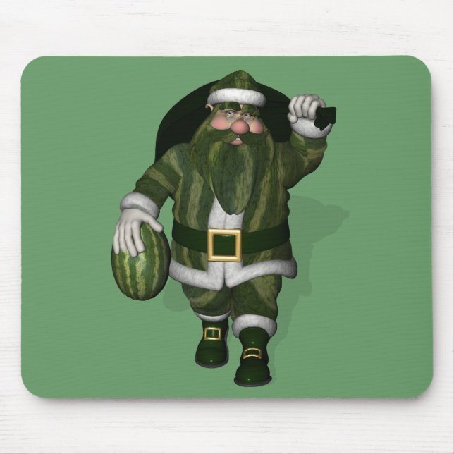 Watermelon Farmer Santa Claus Mouse Pad (Front)