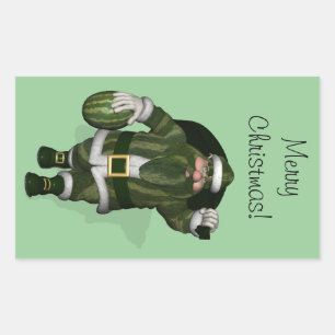 Watermelon Farmer Santa Claus Rectangular Sticker