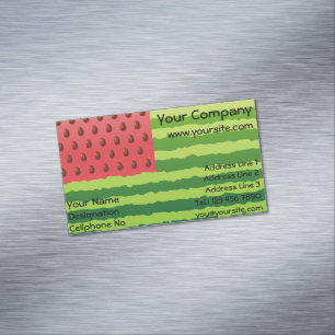 Watermelon Flag Magnetic Business Card