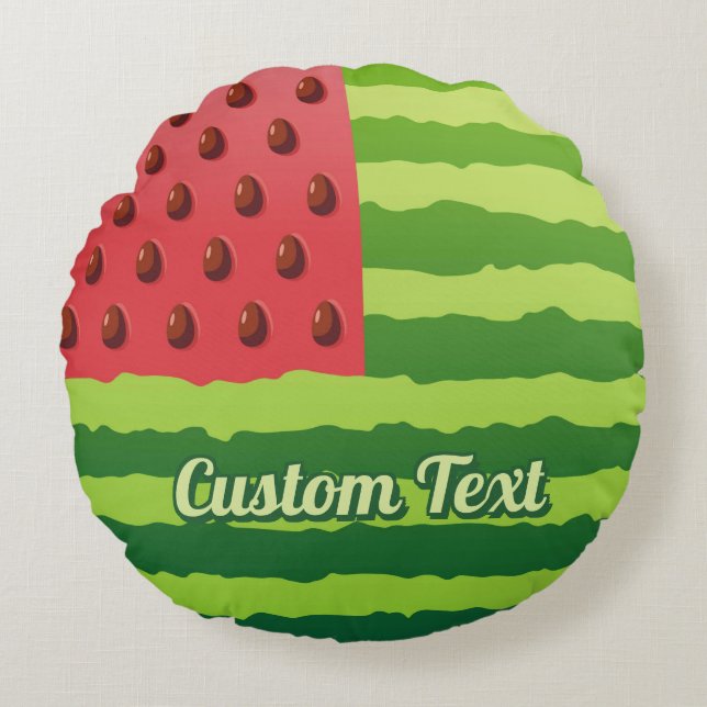 Watermelon Flag Round Cushion (Front)