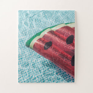 Watermelon Float in Swimming Pool Jigsaw Puzzle