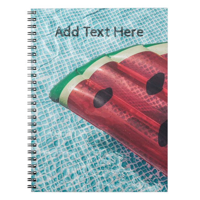 Watermelon Float in Swimming Pool Notebook (Front)