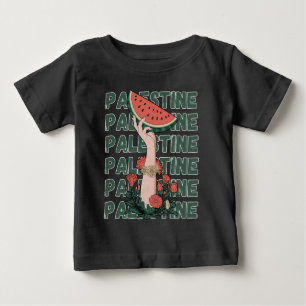 watermelon, flowers, and free palestine Repeat  Baby T-Shirt