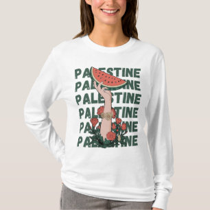 watermelon, flowers, and free palestine Repeat T-Shirt