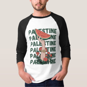 watermelon, flowers, and free palestine Repeat T-Shirt