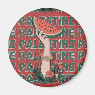 watermelon, flowers, and  palestine text Repeat  Magnet