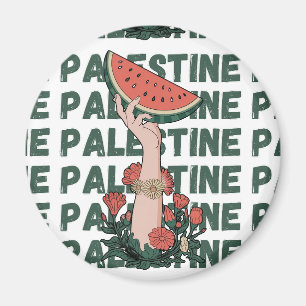 watermelon, flowers, and palestine text Repeat Magnet