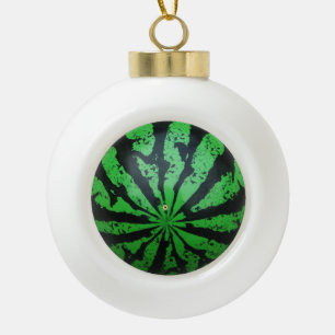Watermelon Football / Soccer Ball Ceramic Ball Christmas Ornament