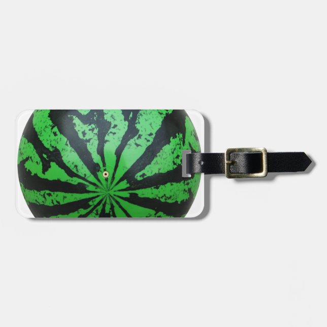 Watermelon Football / Soccer Ball Luggage Tag (Front Horizontal)